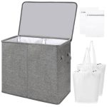 000_Double Laundry Hamper with Lid and Removable Laundry Bags-1