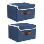 000_Foldable Fabric Storage Bin With Handle Lid Large Collapsible Box-1