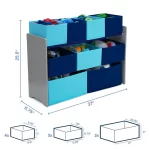 000_Children Deluxe Multi-Bin Toy Organizer with Storage Bins-1